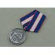 Antique Silver Government Short Ribbon Medals , Awards Medallions With Brass Material