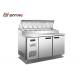 Pizza Shop Kitchen Work Table Stainless Steel With Pans Catering Equipment