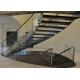 Wood Treada Arc Building Curved Stairs Carbon Steel Stringer Painting Finish