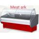 Stainless Steel Fresh Meat Display Cabinet Glass Front Door Flap Type