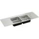 SS201 SS304 Silver Two Bowl Commercial Stainless Steel Sinks For Kitchen