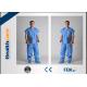 Children Disposable Scrub Suits Blue/Dark Blue Nonwoven For Cleaning Room