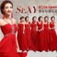 Red Chiffon One Shoulder Floor Length Gorgeous Evening Dress TSJY123