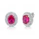 Oval Diamond Stud Earrings Sterling Silver AAA+ 925 Silver Gemstone Earrings