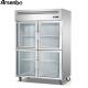 SUS304 Odorless Kitchen Fridge Freezer Antiwear With Glass Door