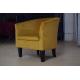 Yellow Modern Plush Velvet Tub Armchair Timber Frame Wooden Feet For Office Living Room