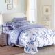 Purple Colorem Broidered Flower Home Bedding Sets Tencel Duvet Cover / Sheet Set