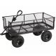 Practical Steel Mesh Garden Cart Wagon Trolley for Outdoor Tools and Plants Transport