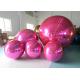 Rosed Red PVC Floating Inflatable Reflective Mirror Ball Christmas Inflatable Sphere Mirror Balloon