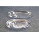 Restaurant supply 2 compartment snack plate oval dish divided food plate silver small dish storage sauce trays