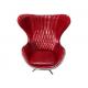Red Vintage Leather Egg Aviator Chair With Swivel Casters