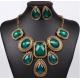 Exaggerated retro ancient gold-plated resin necklace jewelry sets