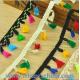 Hot selling handmade colorful hanging ball lace cotton trimmings tassels fringes for home decoration