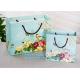 ribbon satin finish paper carrier bags with Luxury Bouquet Flower Display Pink Paper Carrier Gift Bag With Clear Window