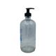 Transparent 500ml Skin Care Glass Bottle Liquid Anti UV With Lotion Pump
