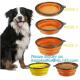 Food Water Feeder Silicone Portable Folding collapsible dog bowl, pocket foldable silicone travel pet food dog bowl, bag