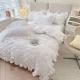 Air-permeable 7 Pieces Fluffy Duvet Quilt Bedding Set with Matching Curtains