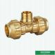 SS Sleeve Tee Screw Brass PE Compression Fittings CW617N