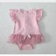 Cotton 180gsm Knitted Baby Romper Short Sleeve Body Foil Print Mesh Skirt