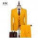 Men's 3-Piece Suit Set Flat Front Woolen Cloth Jacket Pants Vest for Formal Occasions