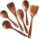 Tableware Wooden Spoon Wooden Kitchen Cooking Utensils Sets 6 Pieces Reusable