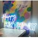 Cardboard Happy Birthday Signs Acrylic Letters Electronic Custom Neons Sign LED Customized Night Light