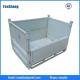 Wholesale warehouse galvanized steel container,foldable metal cage storage container,folding steel storage cag