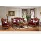 Luxury classic antique European style living room furniture  solid wood leather  sofa set