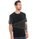 New 2017 men tshirt with zipper and leather contrast plain no brand t-shirt