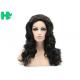 Womens Curly Hair Synthetic Front Lace Wigs Natural Black Color Wigs