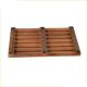 Household Rectangle Brown 53cm Length Teak Wood Bath Mat