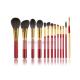 Animal Hair Makeup Brushes With Classic Match Bright Red Handle And Gold Ferrule