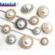 Silver Gold Diamond Buttons 15 / 18 / 20 / 23 / 25mm Pearl Button