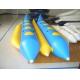 Dual Lane Inflatable Blue And Yellow Banana Boat For 8 Persons , Inflatable Water Games