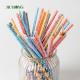 Colorful Disposable Biodegradable Paper Drinking Straw Striped Pattern Food Grade
