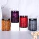 8.5cm X 12cm 500ml Empty Straight Round Embossed Glass Candle Jars With Screw Colorful Metal Lid