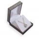 Deluxe Leather Covered Jewelry Plastic Box Easy Wrapping With White Velvet