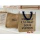 Handbag women's large capacity fashion customs logo words letter brown linen bag large shopping tide bag wholesale