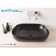 Semi counter Black Glazed art basin sink For Hotel , Bathroom art wash basin