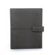 Buckle Lay Flat A5 Ring Organiser , Black Color Leather Loose Leaf Notebook
