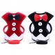 Adjustable Collar Leash Harness Set Handmade Dog Collar With Bow Tie Traction Vest Rope L 35-50cm