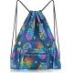 Mesh Drawstring Bag with Zipper Pocket, Beach Bag for Swimming Gear Backpack Gym Storage Bag for Adult Kids