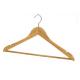 factoty wholesale cheap Bamboo wooded shirt suit hanger with round pants bar and dress notches