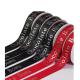 Satin Material Personalised Printed Ribbon Red / Black Color 10 - 100MM Width