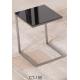 Black CT-185 Glass Top Side Table Easy Installation Fashionable With Modern Design
