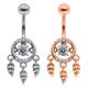 Diamond Dream Catcher Body Piercings Jewellery Surgical Steel Belly Bar 10mm
