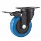 medium duty 5 swivel blue elastic rubber caster total brake,  high elastic rubber castor total brake