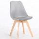 Contemporary Leather Dining Chairs Hotel Use With Solid Beech Wood Legs