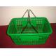 Green 32 Litres Hand Shopping Basket , Supermarket Wire Grocery Basket Metal Handle