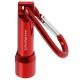 Cell Botton LED Emergency Flashlight Metal Material With Hiking Hook Key Chain